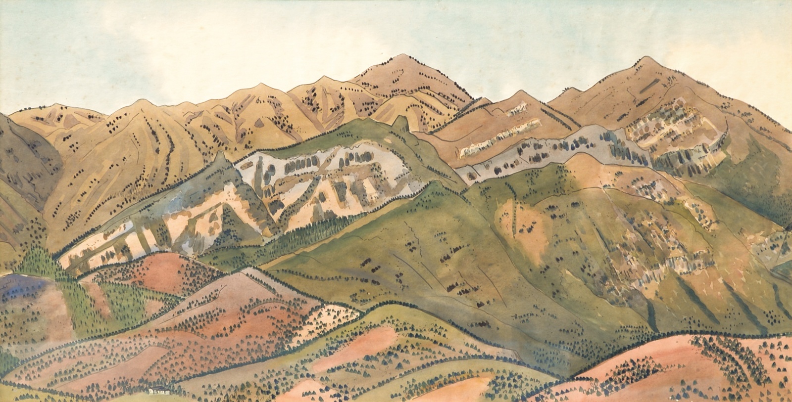 画像: 清水登之画額４点組「爛垢塘展望」