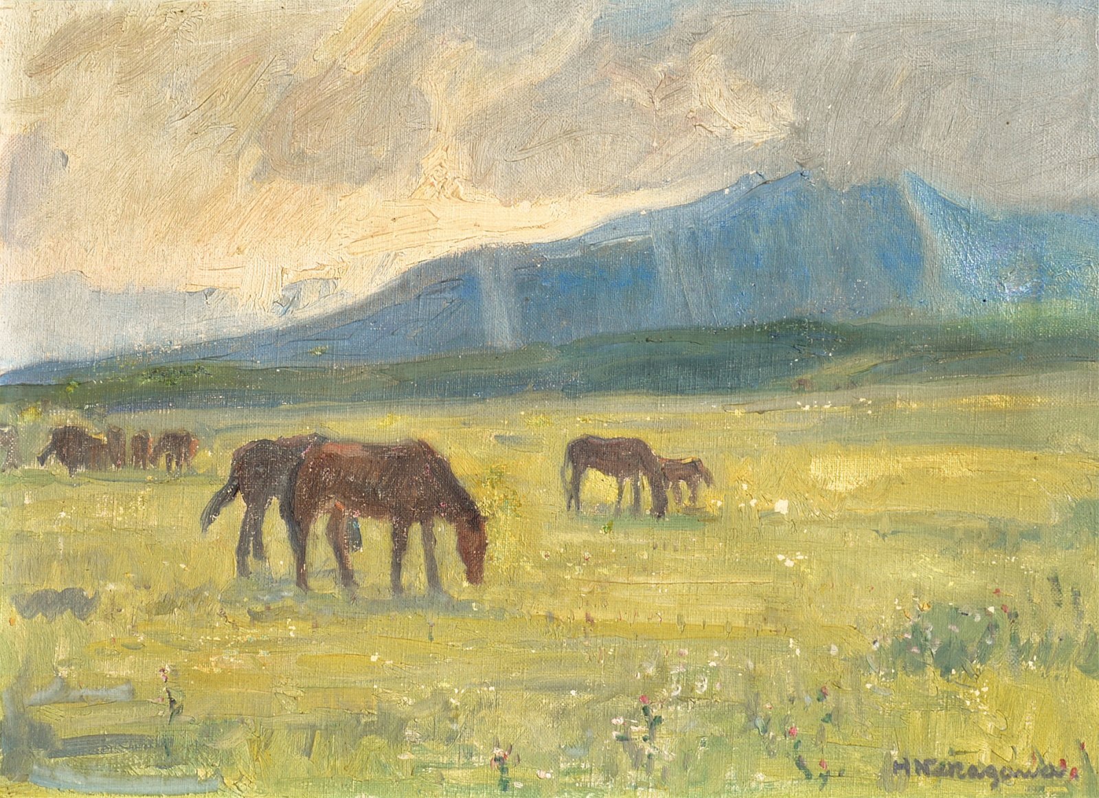 画像1: 中川八郎画額「放牧」