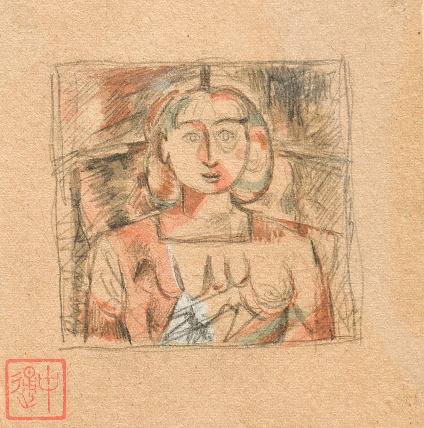 画像1: 今西中通画額「女の顔」