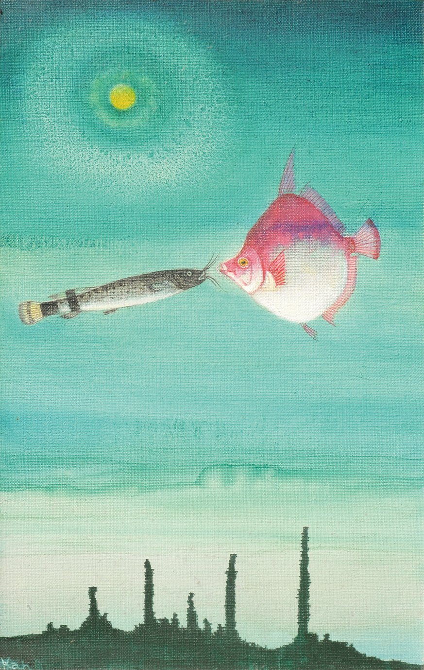 画像1: 桂川寛画額「ある出合い」