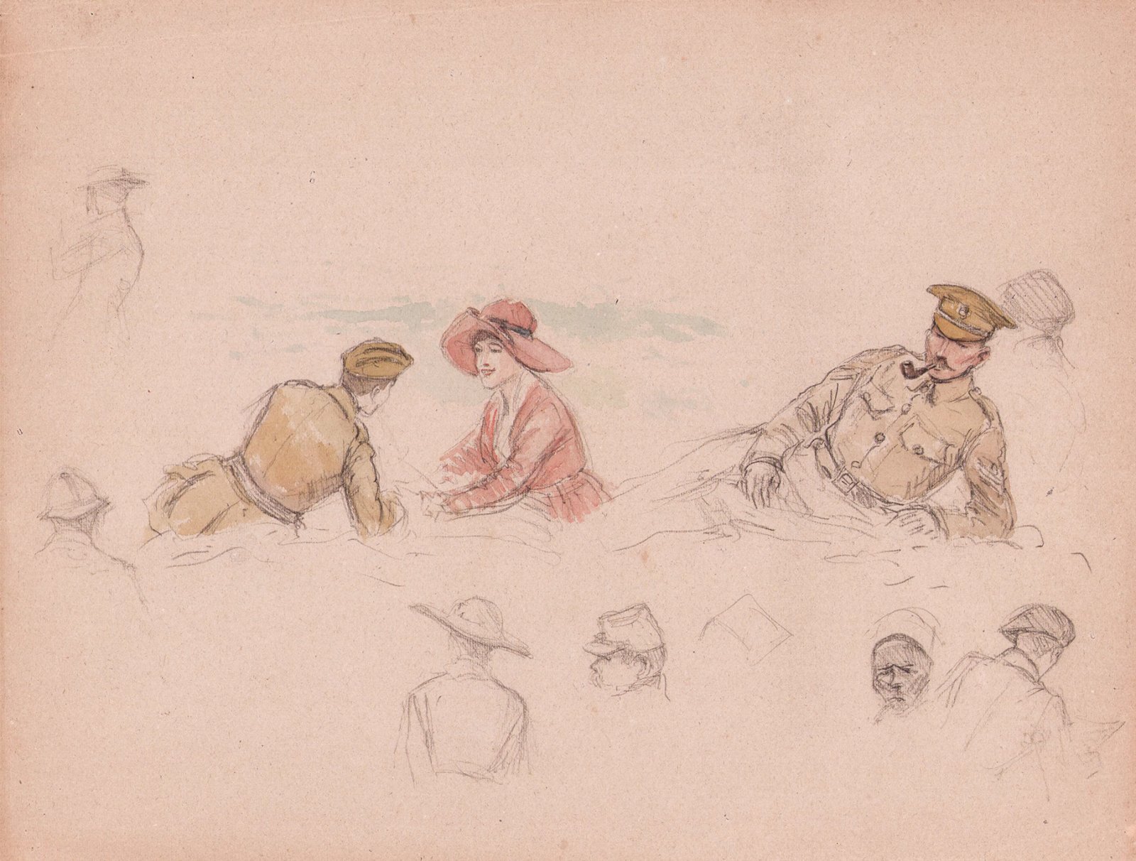 画像: ジョルジュ・ビゴー画稿２枚