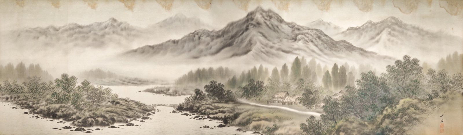 画像1: 尾竹竹坡大作画巻まくり「山水図」