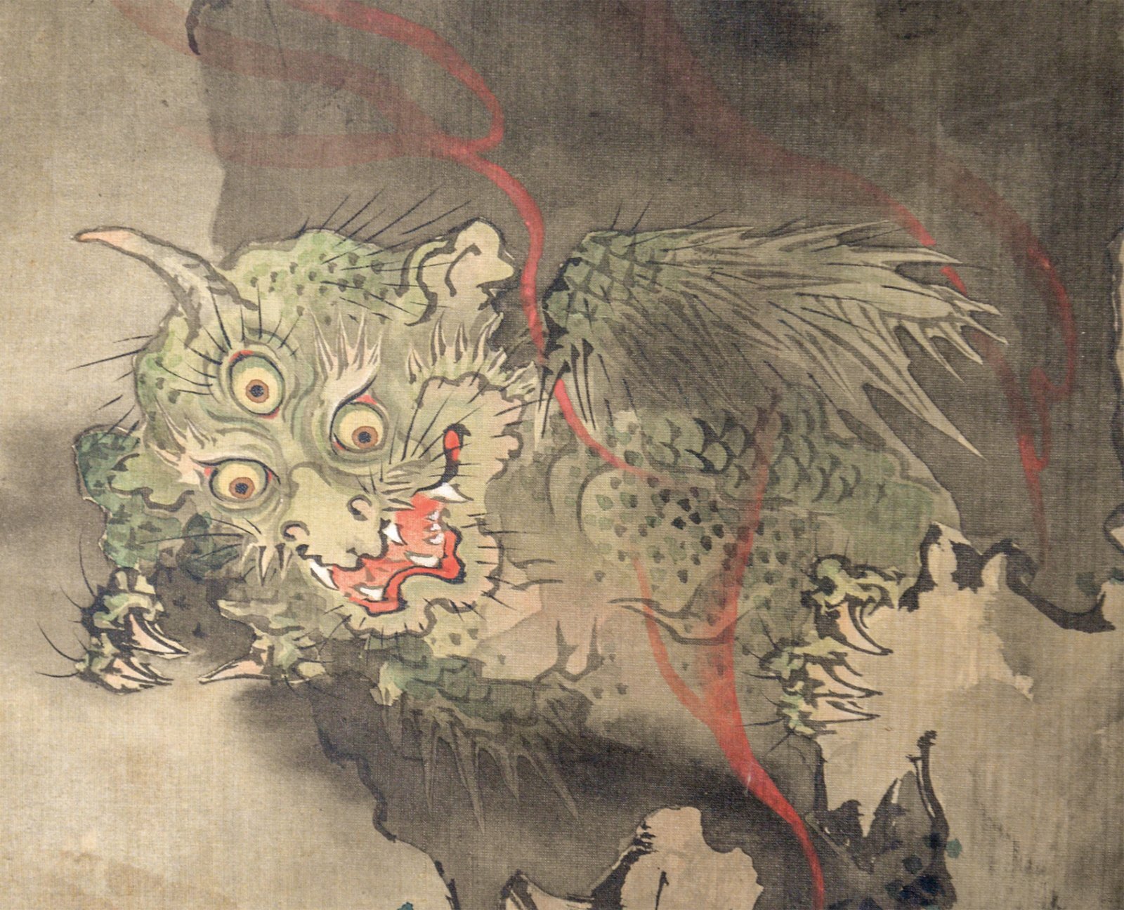 画像: 福田半香画幅「神仙虎獏」