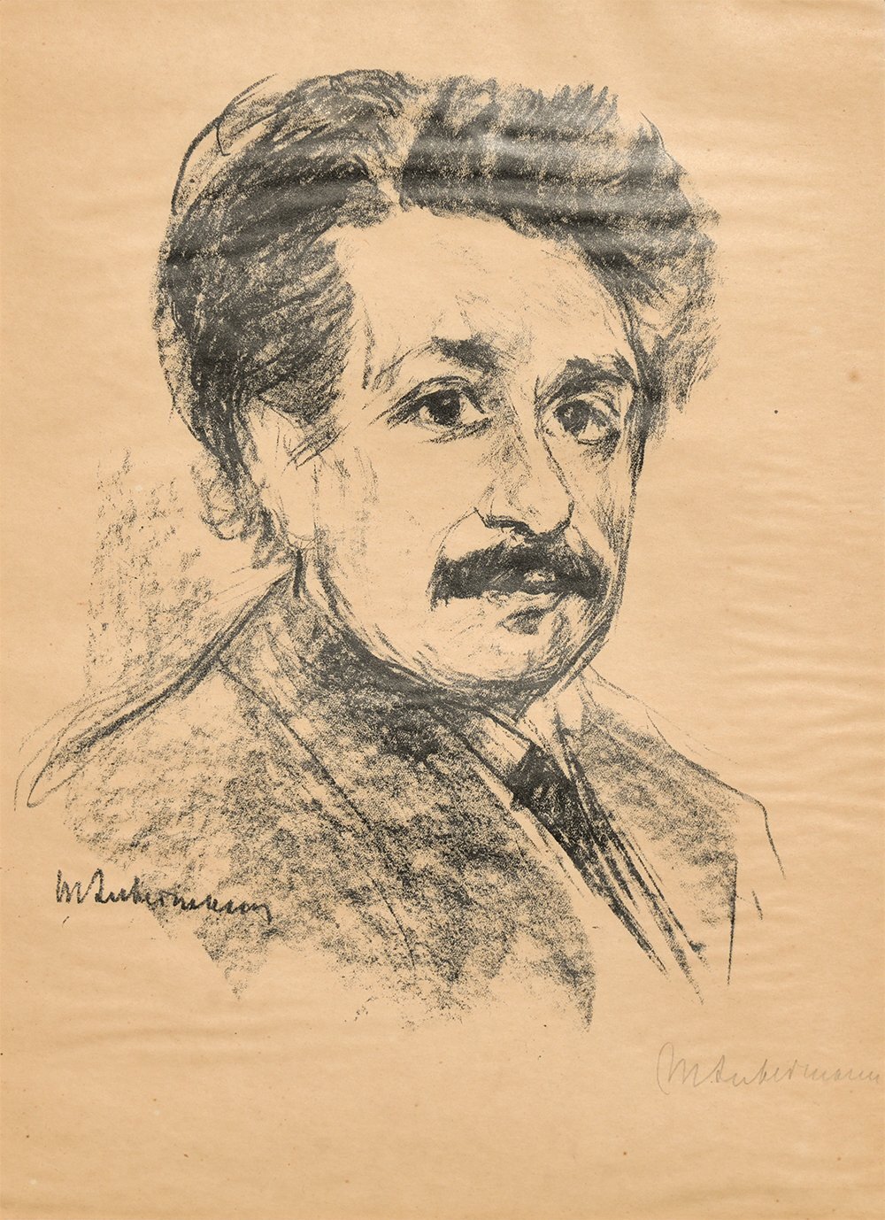 画像1: マックス・リーバーマン石版画額「アインシュタイン像」