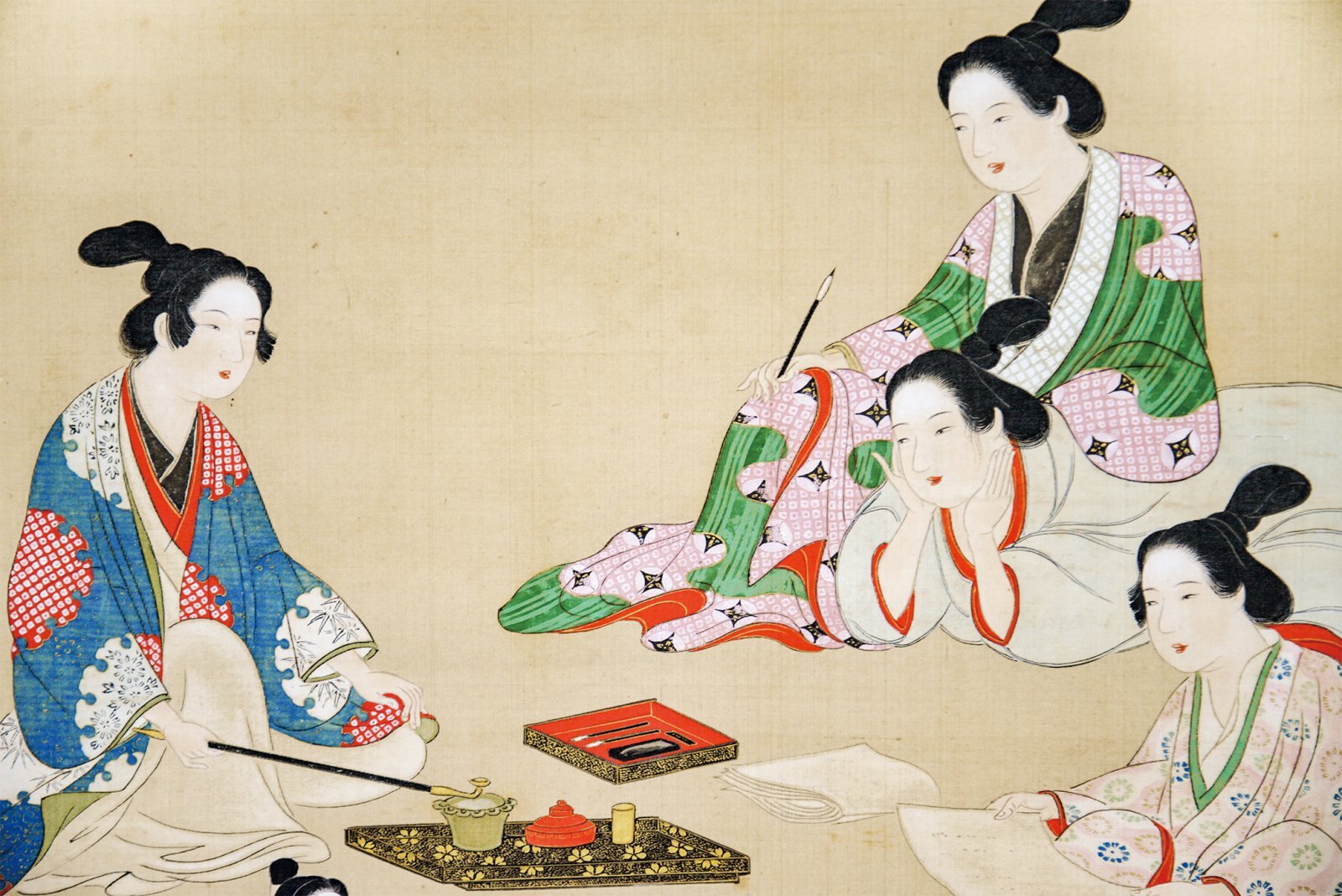 画像: 狩野休真画幅「遊女の図」