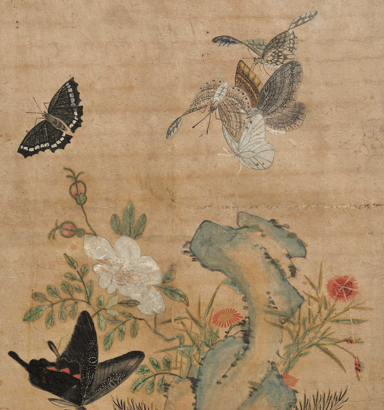 画像: 李朝民画額「飛蝶図」