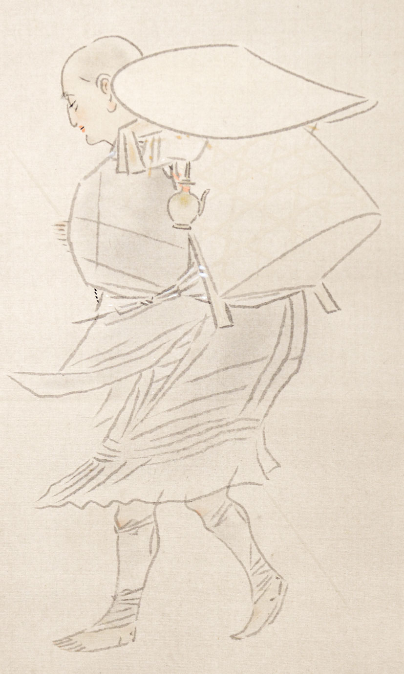 画像: 前田青邨画幅「西行」