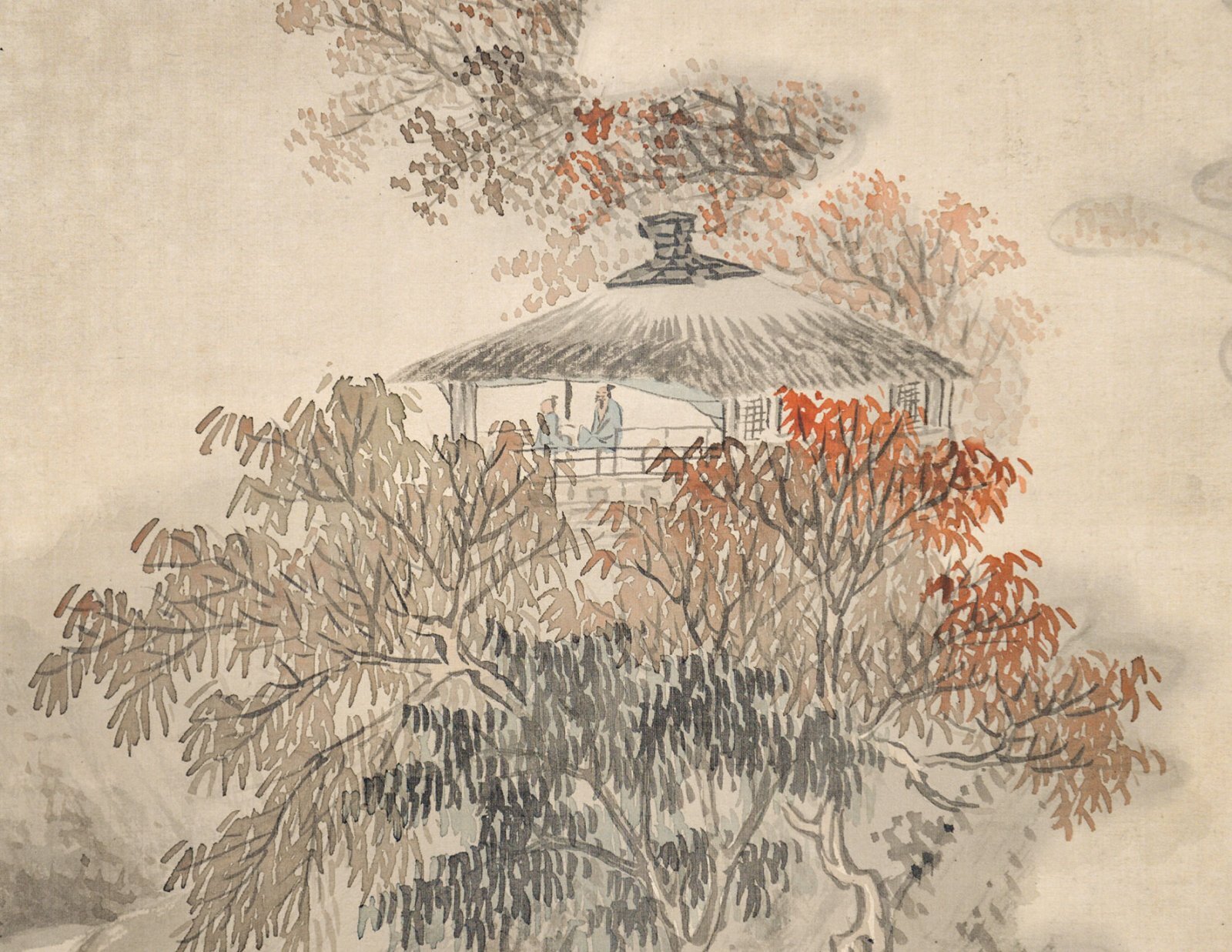 画像: 川村雨谷画幅「秋景山水図」