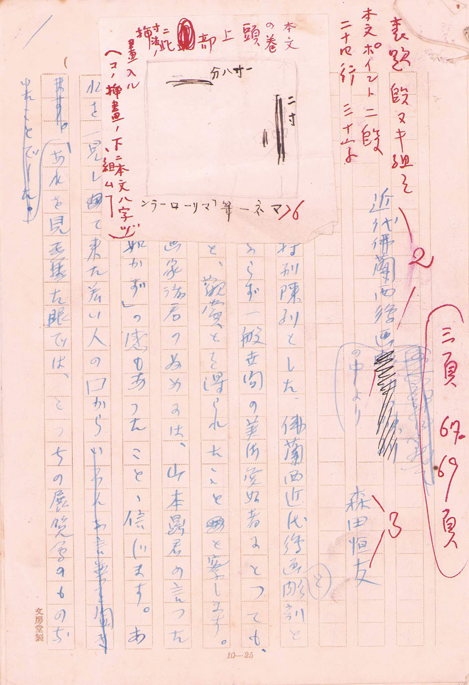 画像1: 森田恒友草稿「近代仏蘭西絵画の中より」