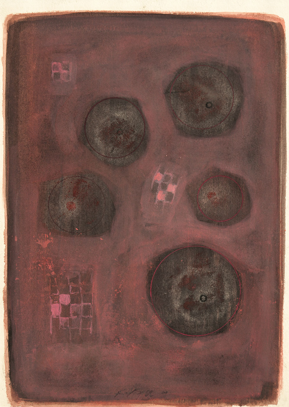 画像1: 脇田和水彩画額「黒い果実」