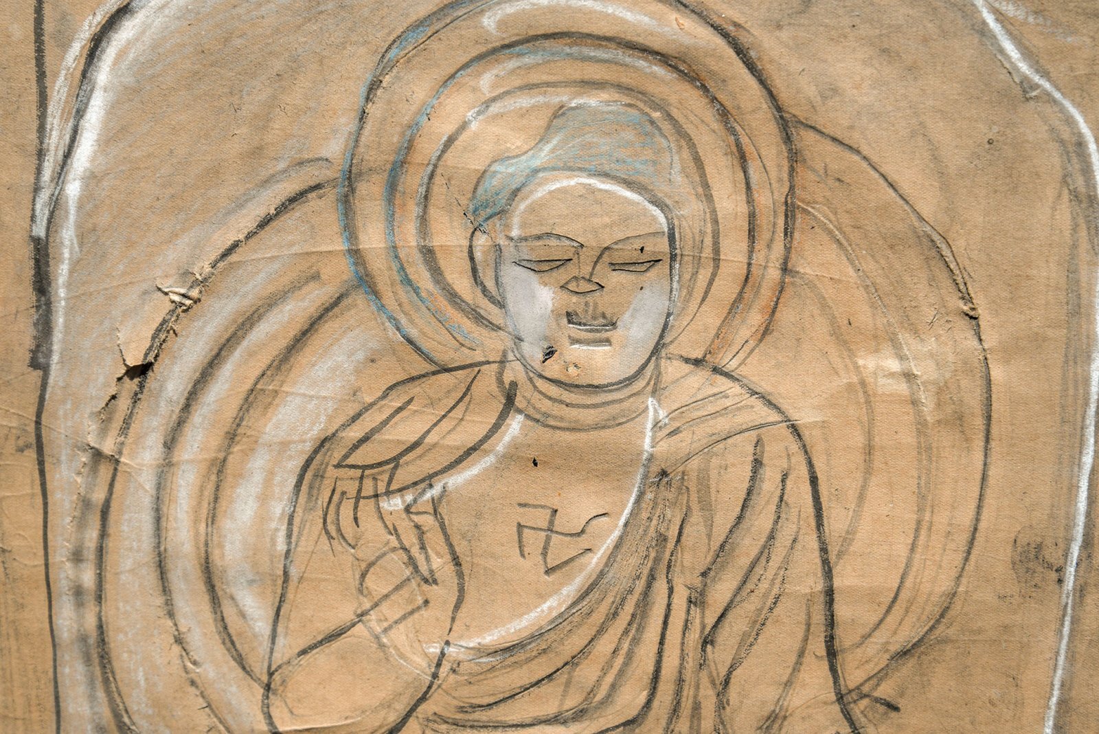 画像: 須田剋太画額「地獄谷石仏」