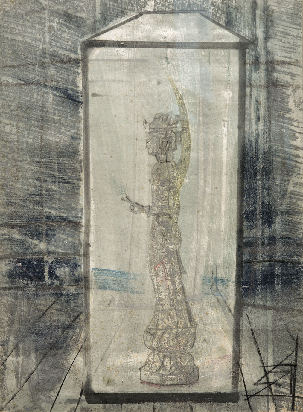 画像1: 須田剋太画額「仏立像」